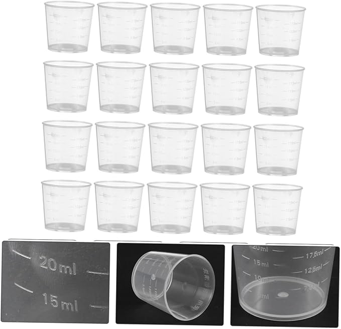 Abaodam Compact Reptile Feeder Cups 30 Piece Set 20ml Measuring Cups Durable Easy to Use for Daily Feeding