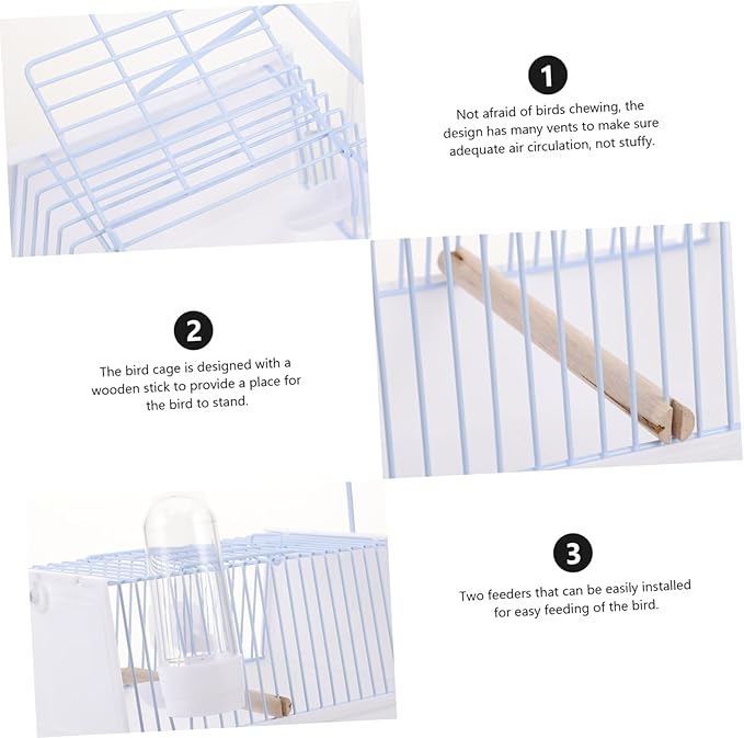 1set Portable Bird Carrier Cage Handle Lightweight Pet Travel Cage for Birds for Parrots and Parakeets Outdoor Activities and Trips Easy to Carry