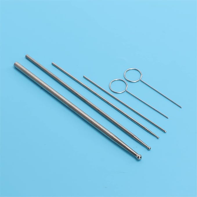 Snake Probe Kit, 6PCS Stainless Steel Snake Sexing Probe Round Head Anti Allergy Reptiles Probes with Storage Box for Different Size Snakes