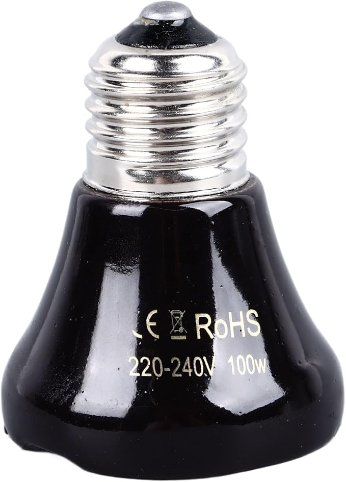 Ceramic Heat Emitter, Reptile Heat Bulbs, No Light Emitting Heat Bulbs, for Amphibian Terrarium, Bearded Dragon Lizard Snake Turtle, Brooder Coop Incubating Chicken (100w)