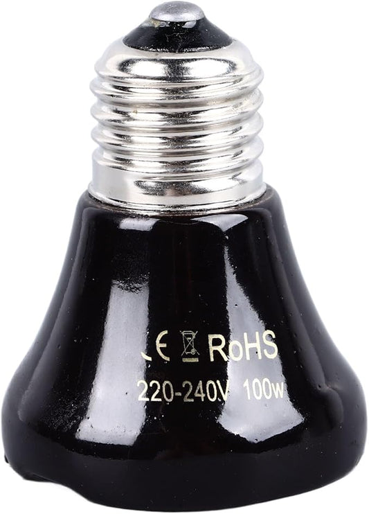 Ceramic Heat Emitter, Reptile Heat Bulbs, No Light Emitting Heat Bulbs, for Amphibian Terrarium, Bearded Dragon Lizard Snake Turtle, Brooder Coop Incubating Chicken (100w)