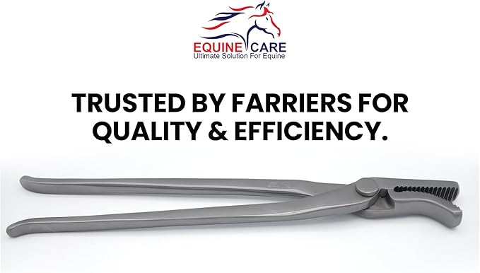 Equine Care Hoof Clincher 12-Inch – Professional Chrome Vanadium Steel Farrier Tool | Horseshoeing & Hoof Trimming Supplies for Expert Farriers, Vets & Horse Owners (Alligator Jaw)