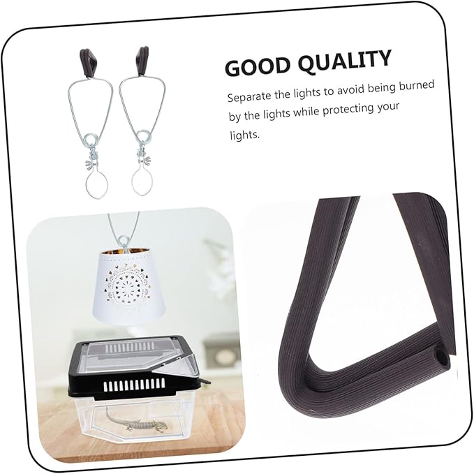 BESPORTBLE Reptile Lampshade Clips Metal Lampshade Holders 2 Pieces for Reptile Pets Lamp Decor