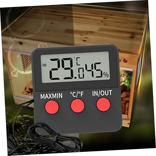 Totority 2sets Digital Thermohygrometer for Reptile Tank Humidity Sensor Accurate Temp Monitor Lizard Gecko Accessories