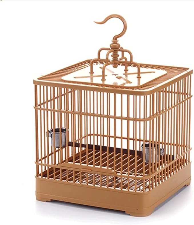 Elegant Birdcage Vintage Birdcages Square Hanging Bird Cage Breathable Abs Bird Carriers Square Bird House Carrier for Garden Outdoor Exquisite Beautiful