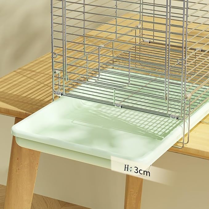 Foldable Birdcage Drawer Tray with Double Handles for Easy Cleaning and Carrying Birds for Outdoor Use Parrot Cage(White)