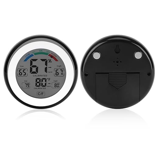 Digital Hygrometer Thermometer LCD Humidity Temperature Meter for Home Office Digital Hygrometer (Black)