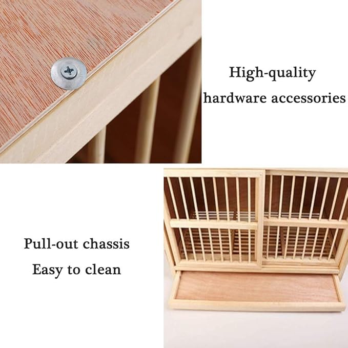Semi-Shaded Bird Carrier, Household Moisture-Proof Bird Cage, Natural Pine Pigeon Utensils, (80 * 40 * 45cm)