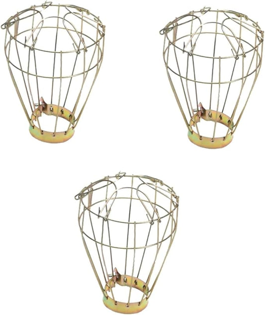 Angoily 3pcs Vintage Iron Reptile Heat Lamp Shade Cover Mesh Guard for Turtle Bearded Dragon Snake Enclosures Easy Installation Scald Fits Bulbs up