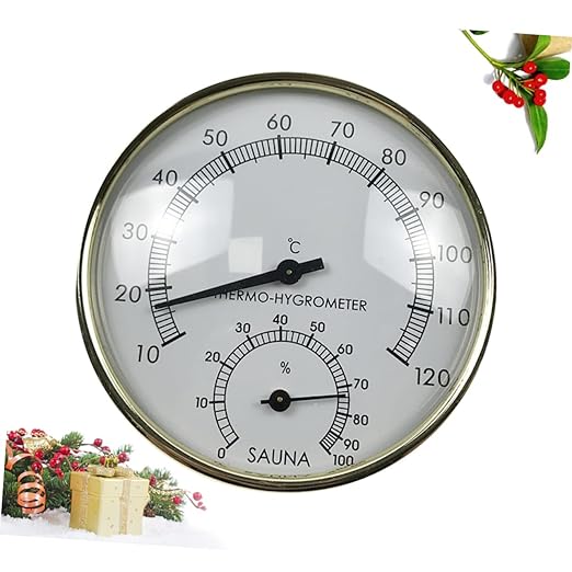 VICASKY High Precision Hygrothermograph for Sauna Analog Humidity Temperature with Dial for Indoor Use and Terrariums Durable Design for Lasting