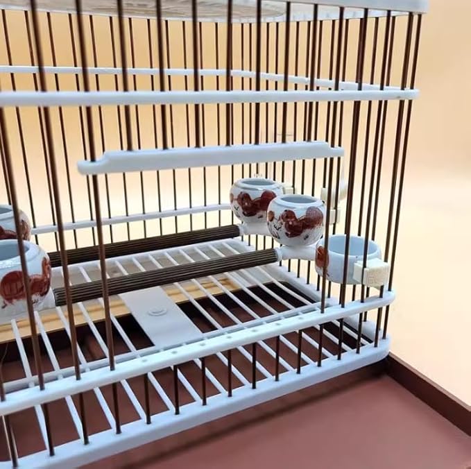 Parakeet Cage,Accessories, Vintage Bird Cage Decorative Hanging Plastic Square Birdcages House Carrier for Small Birds Small Birds(B)