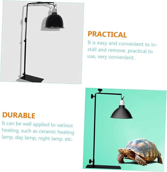 Reptile Heat Lamp Stand Adjustable Metal Rack for Pet Lighting Practical Design for Various Heating Needs Safe for Reptiles for Turtle and Lizard Habitats