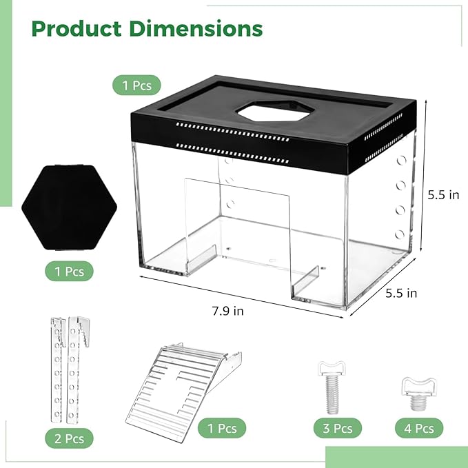 Tortoise Sunshine Room, Elevated Turtle Basking Platform with Ramp & Lid, Adjustable Height with Hole for Hex Basking Lamp