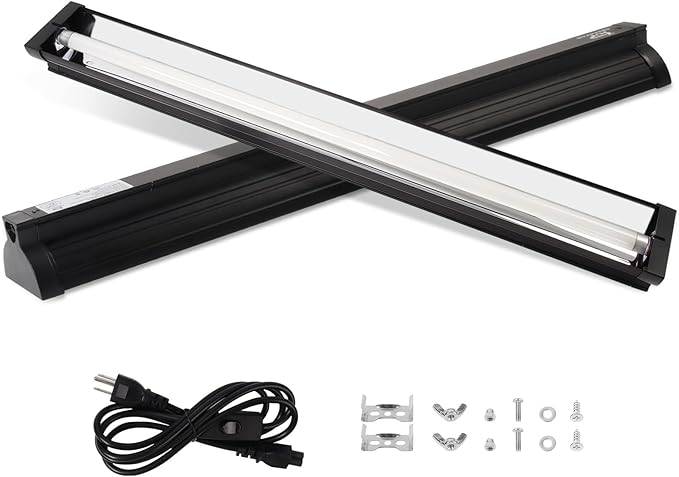 T5 UVB Light for Reptiles, 10.0 24W HO UVA UVB Reptile Light Fixture, 22 Inch Lamp Tube for Bearded Dragon Tortoise Lizards Reptiles and Amphibians