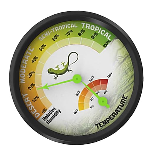 Reptile Box Thermometer Hygrometer Mechanical Mini Temperature and Humidity Gauge High Accuracy No Battery Required for Terrarium Pet Habitat
