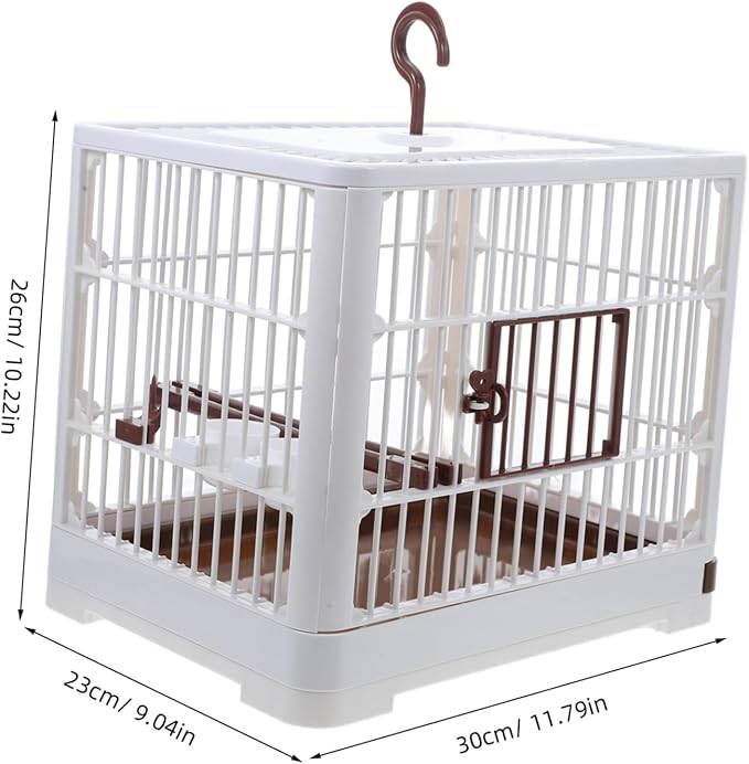 Foldable Parrot Travel Cage with Bird Stand Portable Carrier for Small Birds Easy to Clean Lightweight Design for Finches Parakeets and Budgies