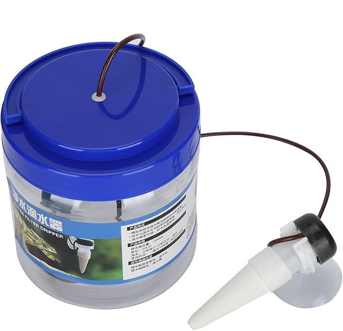 Reptile Dripper Kit with Filtered Drip Head, Easy Control Dripping for Geckos, Lizards. 1300ML Bottle for Quick or Slow Dripping, Humidification Mat or Soil