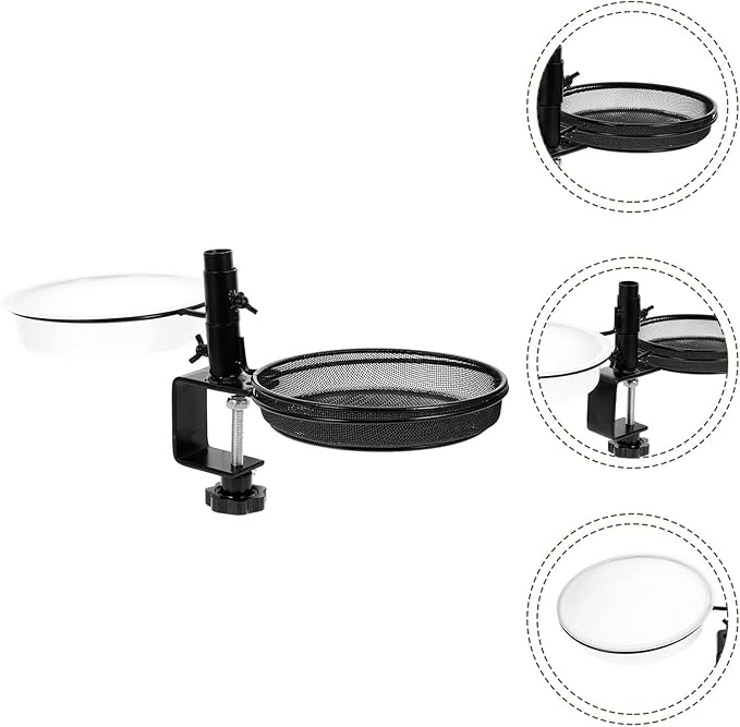 Deck Mount Bird Feeder and Water Holder Metal Platform Bird Food Container for Garden and Balcony