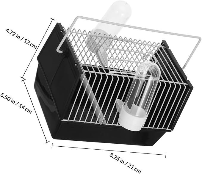 HEMOTON Portable Bird Carrying Cage with Handle Small Plastic Parrot Transport Cage for Outdoor Travel for Parakeets and Cockatiels