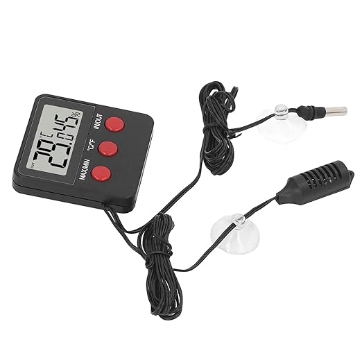 Semme Temperature and Humidity Meter with 2 Probes Digital Hygrometer for Aquariums Incubators Reptile Tanks