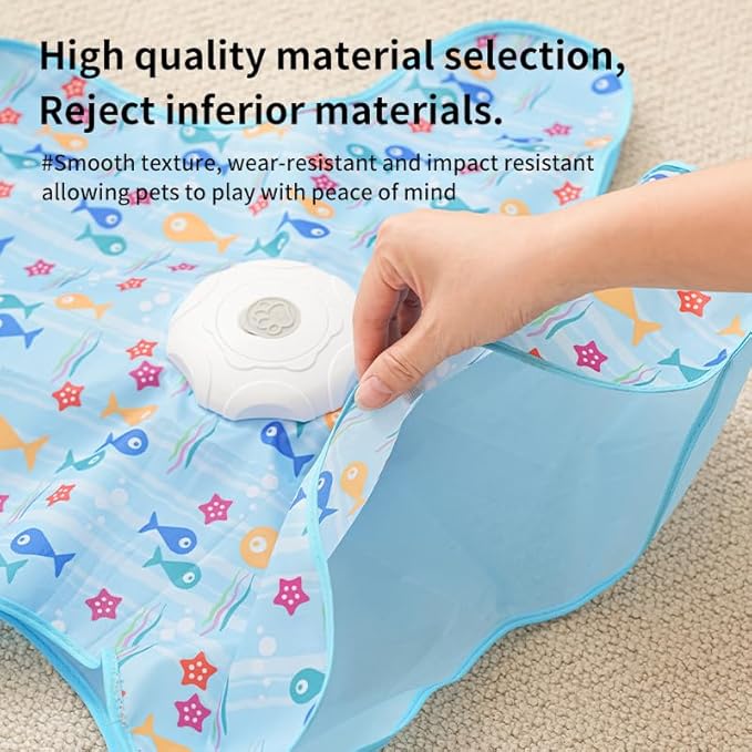 Rechargeable Automatic Cat Toy, 3-Mode Touch-Activated Interactive Toy with Random Motion, Concealed Feather & Squeaky Sound for Indoor Cats & Kittens (Blue) - Image 3