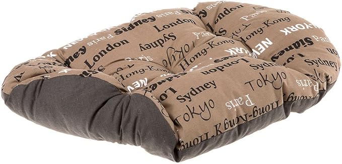 Ferplast Cat Bed, Dog Bed Medium Washable Pet Mat Cushion in Cotton with Soft Padding, 65 x 42 cm. Brown