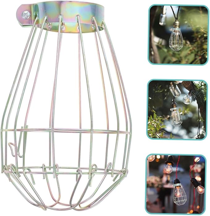 Veemoon 9pcs Vintage Lamp Bulb Guard Iron Metal Light Cages Bulb Cover Vintage Lamp Guard Replacement for Hanging Pendant Lighting Home