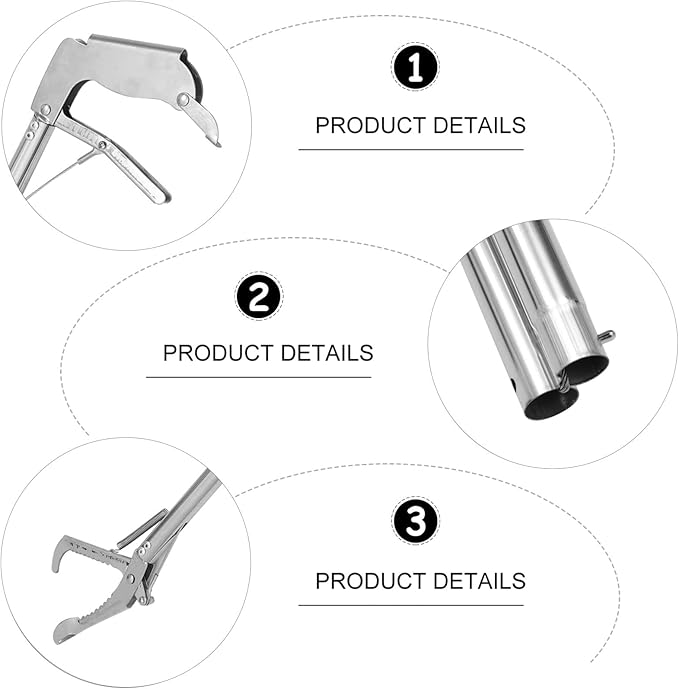 Totority Reptile Tongs Snake Grabber,59-inch Aluminum Alloy，Easy to Carry, Foldable and Light with Wide Jaw, Stainless Steel Professional Outdoor Catch