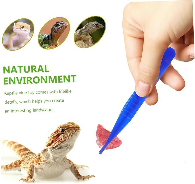 ORFOFE 6pcs Reptiles Feeding Tweezer Set Plastic Feeding Clamp for Lizards and Frogs Curved and Straight Design for Easy Handling of Reptile Food