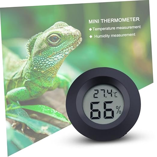 KESYOO 4pc Digital Hygrometer Thermometer for Reptile Pets Compact Embedded Acrylic Humidity Accurate Temperature Measurement Celsius for Home and Pet Store Use Black
