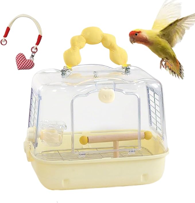 Acrylic Bird Travel Backpack, Lightweight Avian Carry Bag, Breathable Pet Carrier with Mesh Panels, Comfortable Shoulder Transport with Secure Zipper, Modern Clear Design for Stylish Shape