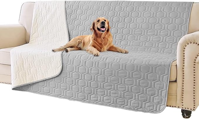 Tcksstex Waterproof and Non-Slip Dog Bed Cover and Pet Blanket Sofa Pet Bed Mat ，car Incontinence Mattress Protectors Furniture Couch Cover for Most Cats Dogs,Pets（52x82-Light Grey）