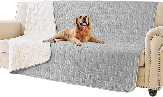 Tcksstex Waterproof and Non-Slip Dog Bed Cover and Pet Blanket Sofa Pet Bed Mat ，car Incontinence Mattress Protectors Furniture Couch Cover for Most Cats Dogs,Pets（52x82-Light Grey）