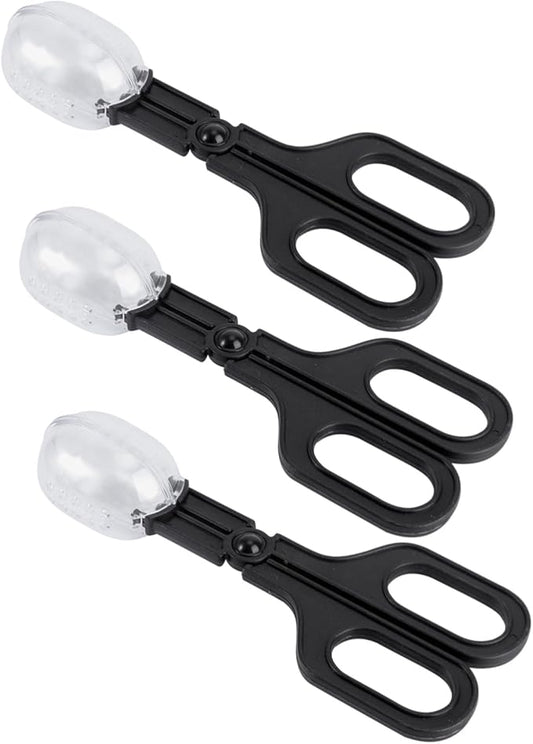 Mikikit 3pcs Reptile Feeding Clip Durable Cleaning Tool for Feeding Crickets Locusts More Comfortable Scissors Handle for Easy Use Pet Care Breeding