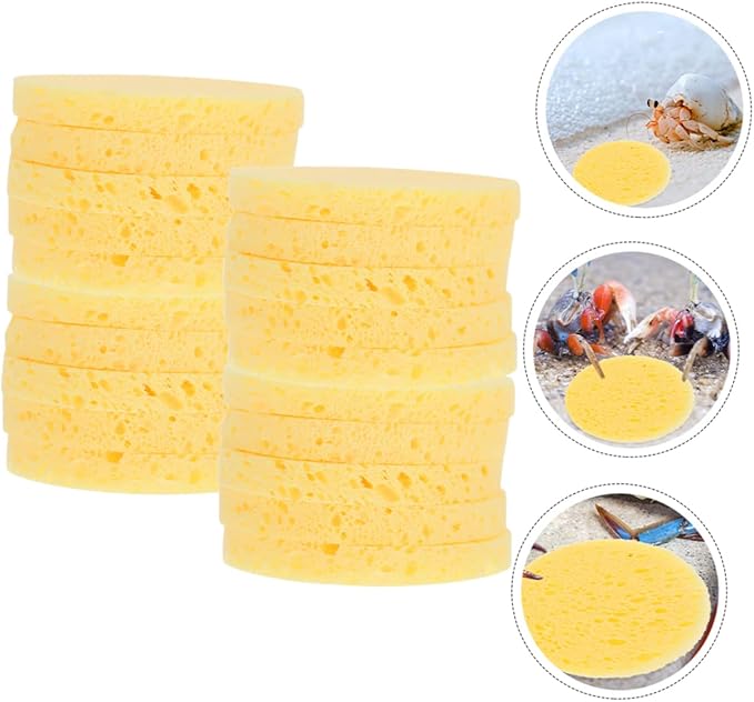 Mipcase 50pcs Crab Humidity Sponges Pet Crab Sponges Aquarium Supplies for Bathing Dish Cleaning