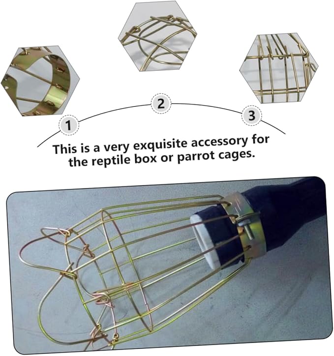 DOITOOL 3pcs Reptile Heating Lamp Mesh Cover High-Strength Protective Shade for Pets Prevent Burns for Lizards Turtles and Birds Efficient Heat Dissipation Design