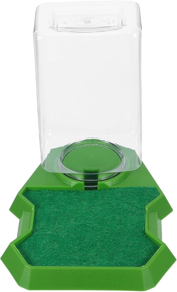Reptile Water Dispenser and Feeding Dish, Small Green Water Feeder for Gecko and Lizard Terrarium, Hydration Accessory for Reptile Enclosure and Tortoise Care