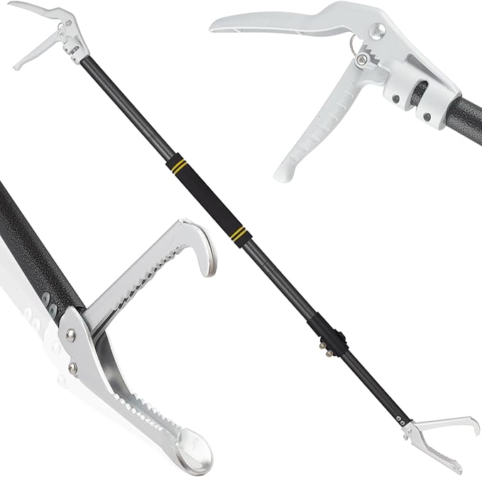 Snake Tongs Heavy Duty, 68" Snake Catcher Grabber for Rattlesnake Professional Safe Handling Snake Long Reach Grabber Wide Jaw Handling Tool with Lock Non Slip Foam Handle Sturdy Metal Tubes