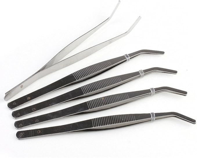 OMEM (Pack of 5) Mealworms Tweezers Worm Food Nipper for Reptiles Amphibians and Birds