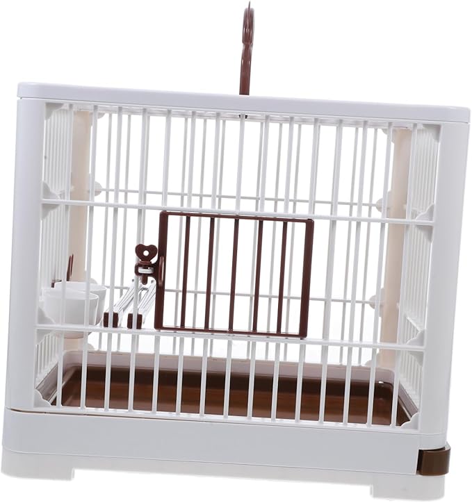 Foldable Parrot Travel Cage with Bird Stand Portable Carrier for Small Birds Easy to Clean Lightweight Design for Finches Parakeets and Budgies