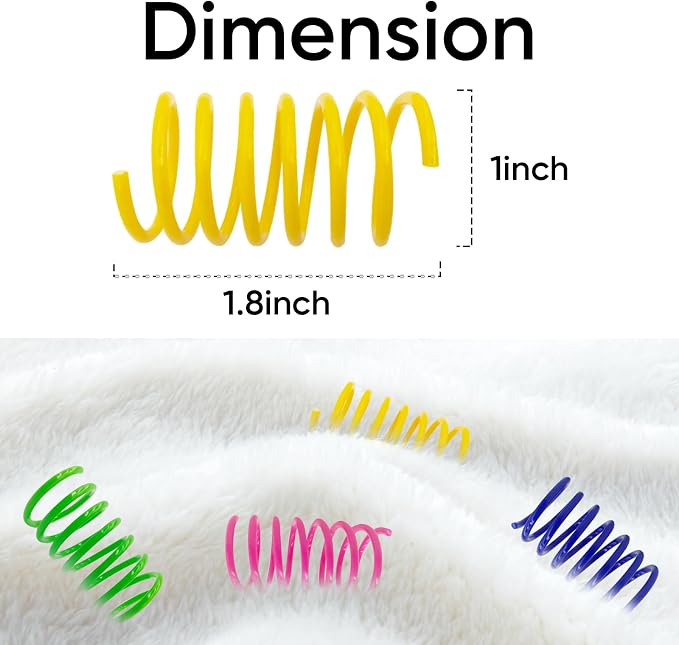 Cat Toys for Indoor Cats, 24 Pack Interactive Cat Spring Toys - Image 2