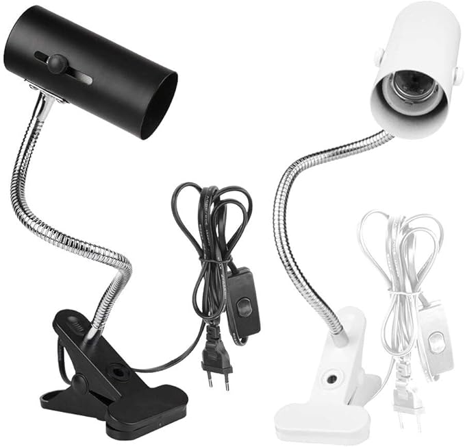 Lamp Bases E27 Reptile Lamp Holder Heating Lamp Set Clip-on Bulb with Cover Pet Light Support Dropshipping - (Color: White EU plug; Base Type: 2G11)