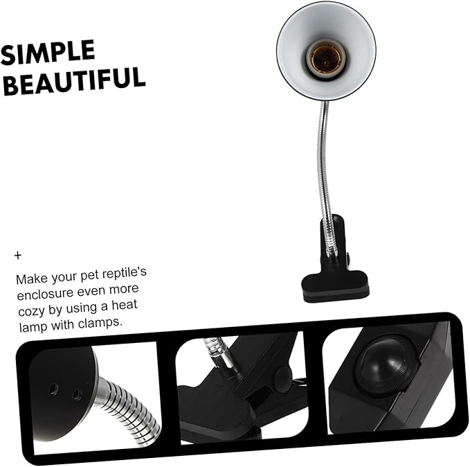 BESPORTBLE Turtle Tank Light Reptile Lamp for Bearded Dragons Turtles Heat Lamps for Reptiles Reptile Decor Sunburn Light Cover Adjustable Back Heating Lamp Shade Light Holder Us Plug