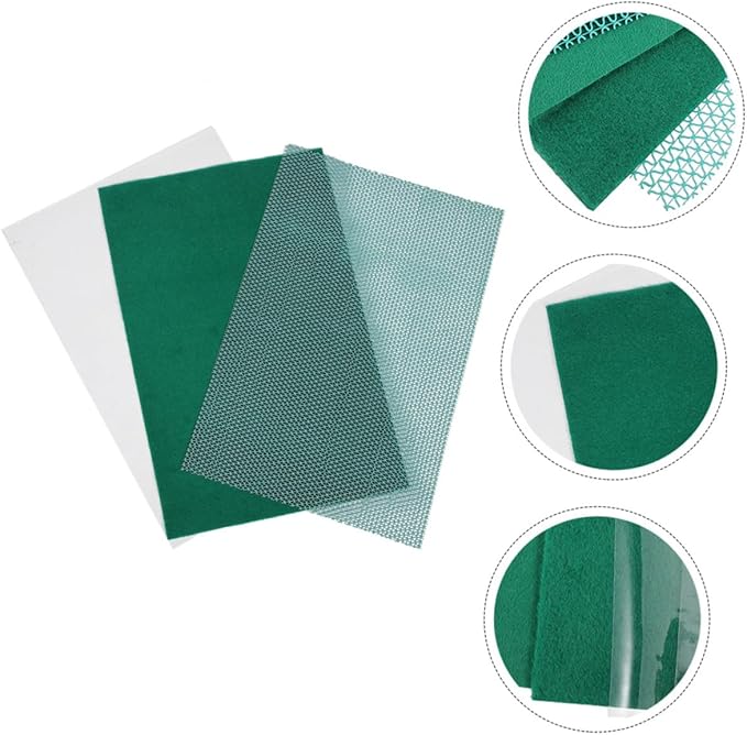 Happyyami 1set Pet Carpet Mat for Reptiles Lizard and Turtle Terrarium Liner Washable Substrate Bedding Green for Bearded Dragon Snake and Tortoise Habitats