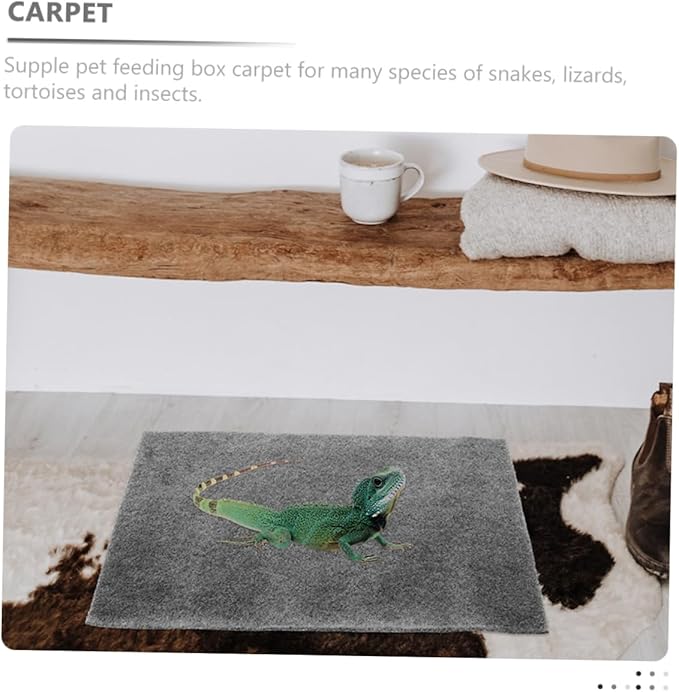 LIOOBO 3PCS Reptile Mat for Tortoise Lizard and Gecko Moisture Absorbing Terrarium Carpet Substrate Liner Non-Adhesive Reptile Bedding for Tanks and Habitats