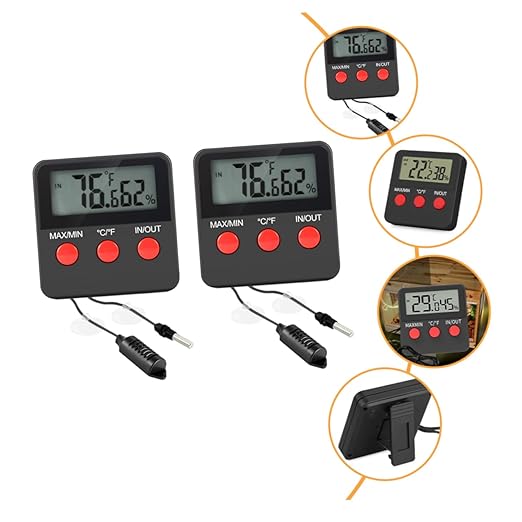 GALPADA 2sets Digital Thermometer Hygrometer for Reptile Tanks Indoor Temperature and Humidity Monitor Jumbo Display Suitable for Lizard and Snake Habitats