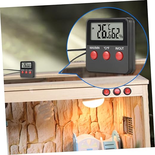 GALPADA 2sets Digital Thermometer Hygrometer for Reptile Tanks Indoor Temperature and Humidity Monitor Jumbo Display Suitable for Lizard and Snake Habitats