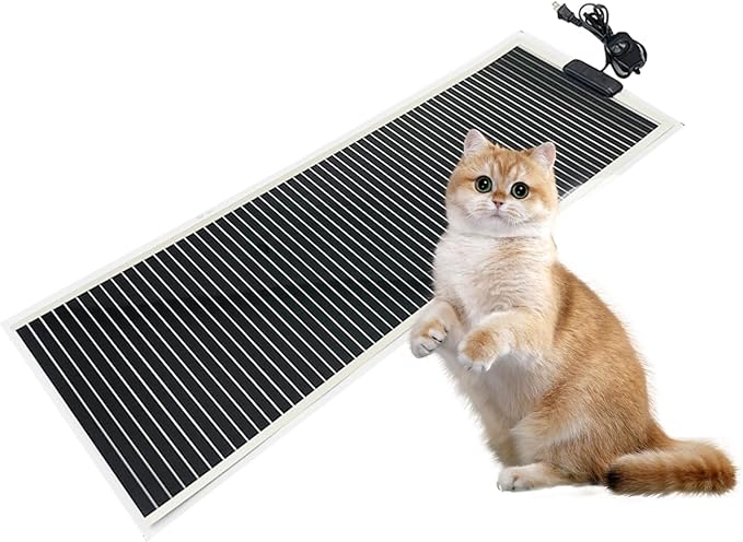 Crystalberry 31" x 11" Reptile Heat Pad 45W, Adjustable Temperature Heating Mat Multi-Temperature Control Pet Heating Pad, Under Tank Heater Mat for Turtle Snake Lizard Terrarium Tank