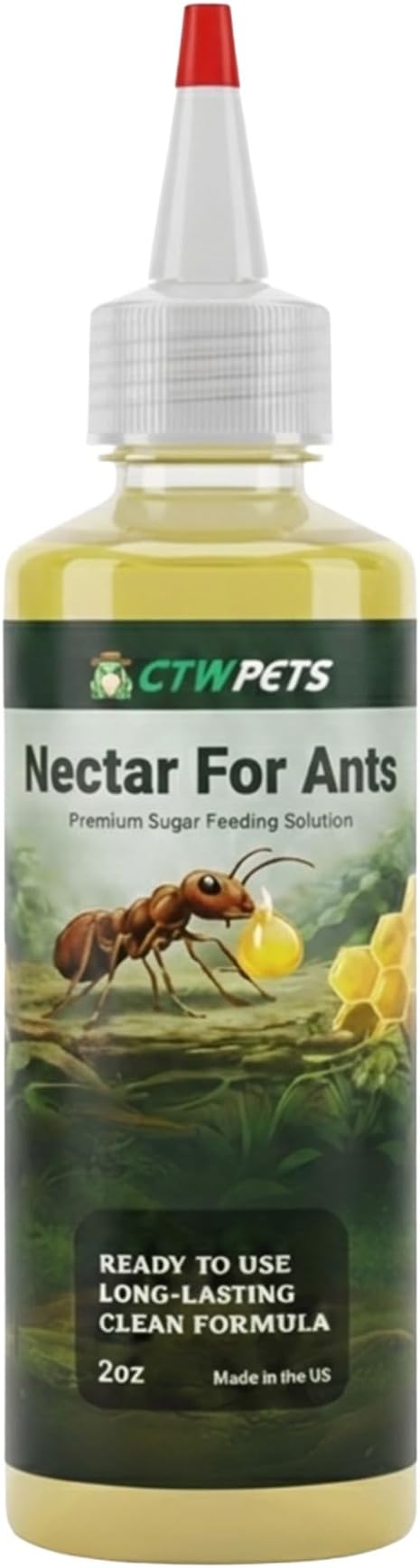 CTWPets Golden Nectar Ant Food – Premium Ready-to-Use Liquid Formula Formicarium Ant Liquid Food (2oz)