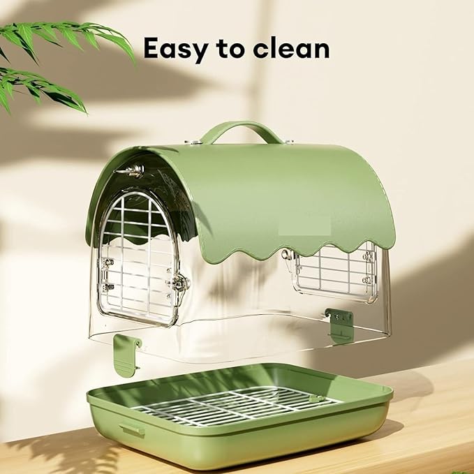 Indoor Bird Cage Bird Carrier Backpack with Perch, Transparent Travel Cage Bag with Shade Cover Visible Window for Parrots Budgie Decorative Aviary(Brown)